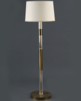 Lucite and Brass Floor Lamp