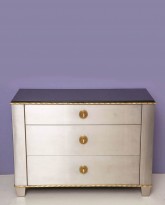 Steel and Bronze Chest With Leather Top