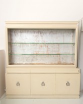 Ivory Lacquer and Silver Leaf Cabinet