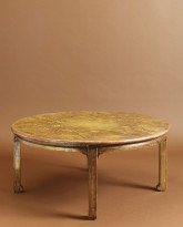 Round Gold Leaf and Lacquer Low Table