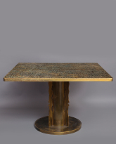 Patinated Brass Dining Table
