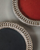 Silver Plate Chain Link Photograph Frame Pair