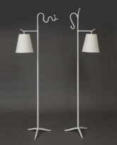 Lampadaire Crosse and Serpentin Blanc