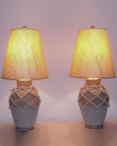 Faux Rope Terracotta Ceramic Lamps 