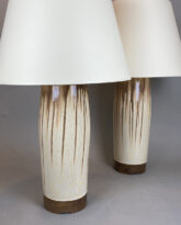 Pair of Bulldog Table Lamps in Magnolia with Drips