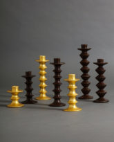 Gilded and Bronze Candlesticks 