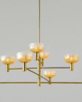 Otto Luce Chandelier, Brushed Brass
