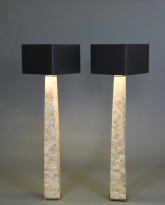 Pair of Marble Floor Lamps 