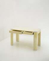 Lacquered Leather Side Table 