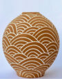 White Wave Terracotta Vessel