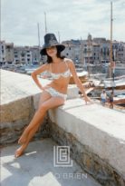 Christine Mayer St. Tropez Bikini Black Hat, 1961