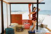 One Shouldered Maillot in St. Tropez Beach Cabana, 1961