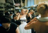 Backstage Balmain Blonde in Choker, 1954