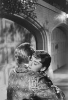 Audrey Hepburn and William Holden on Set of Sabrina, Embrace, 1953