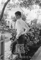 Audrey Hepburn strolls in front of her Beverly Hills apartment, Closer View, 1953