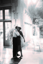 Audrey Hepburn and Director Billy Wilder on the set of Sabrina, Hug, 1953