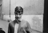 Audrey Hepburn in Grey Turtleneck Sweater, Chin Down, 1953