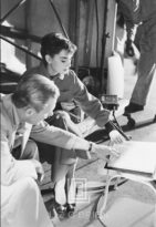 Audrey Hepburn and William Holden on the set of Sabrina, Script, 1953