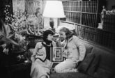 Coco Chanel Visits with Jeanne Moreau, 1957