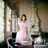 Designer's Homes, Model wears Pink Goma in Henry Samuel's Home, 1960