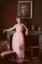 Designer's Homes, Viky Reynaud Wearing Desses Pink Gown with Portrait, 1953