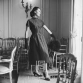 Dior, Alla in Croque-mitaine Holds Hat, 1953