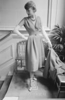 Dior, model wearing Gai Paris Ensemble, 1953