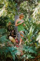 Model at Disneyland with Chimpanzee, 1964.