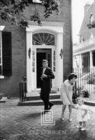 Kennedys, JFK, Jackie and Caroline at Georgetown, 1959