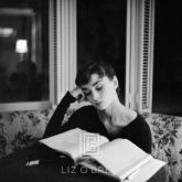 Audrey Hepburn Supine Reading, Sitting up,1953