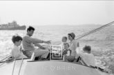 Kennedy, Family Sailing Nantucket Sound, Boat in Distance, 1959