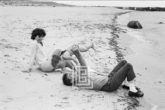 Kennedys, John Lifts Caroline on Beach